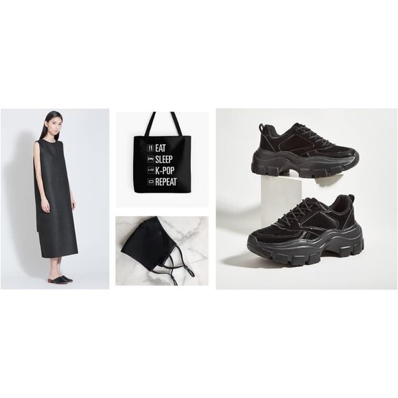 Women Black Platform Fuchsia Hologram Casual Lace-Up Sneakers - Picture 5 of 10